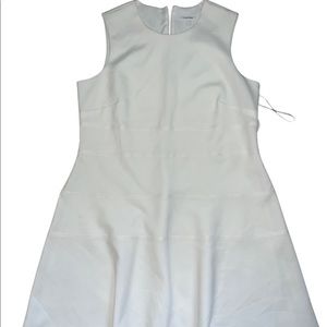 Calvin Klein Sleeveless Pleated White A-Line Dress Size 18W